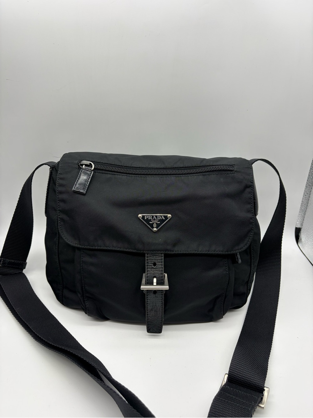 Prada Black Nylon Crossbody Messenger Bag